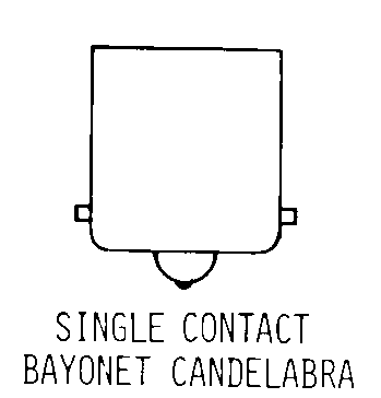 SINGLE CONTACT BAYONET CANDELABRA style nsn 6240-00-014-2454
