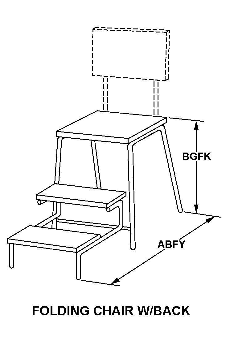 FOLDING CHAIR W/BACK style nsn 7105-00-964-6823