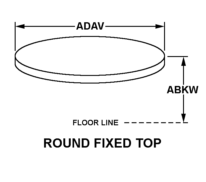 ROUND FIXED TOP style nsn 7110-01-039-4642