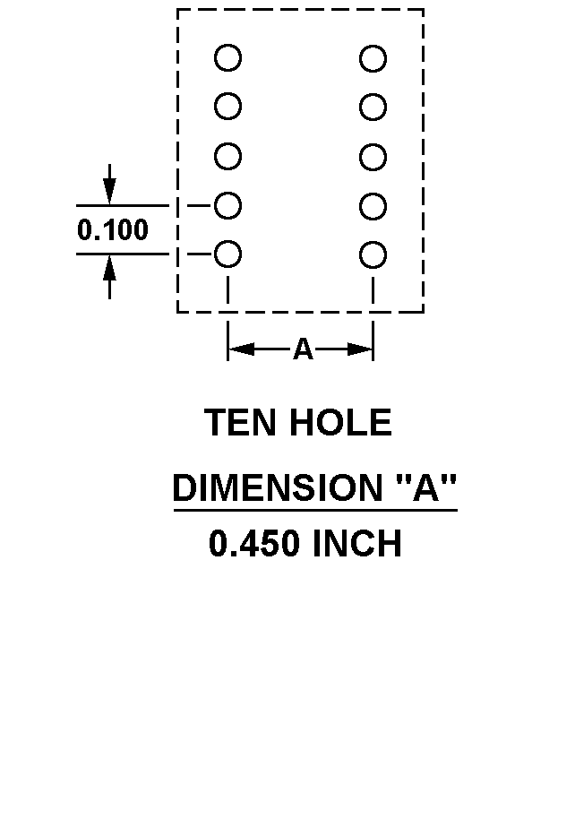 TEN HOLE - 0.450 INCH style nsn 5999-01-325-5335