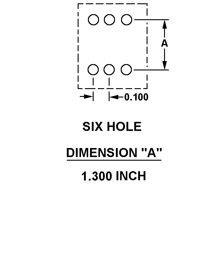 SIX HOLE - 1.300 INCH style nsn 5999-01-612-8421