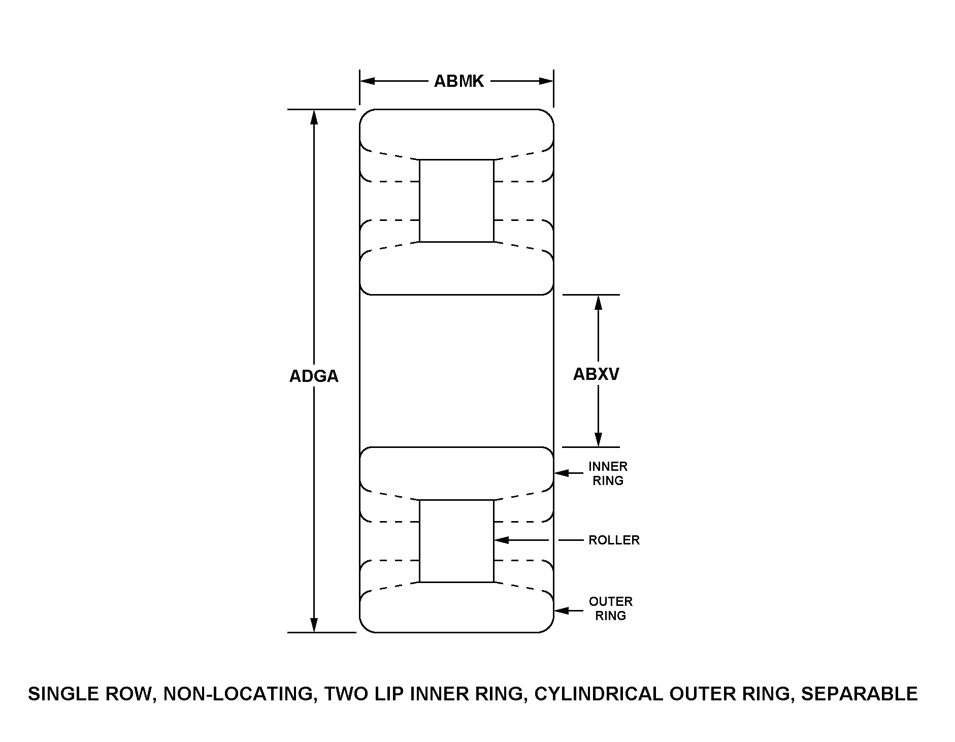 SINGLE ROW, NON-LOCATING, TWO LIP INNER RING, CYLINDRICAL OUTER RING, SEPARABLE style nsn 3110-01-469-2235