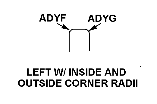 LEFT W/INSIDE AND OUTSIDE CORNER RADII style nsn 9390-00-230-4164
