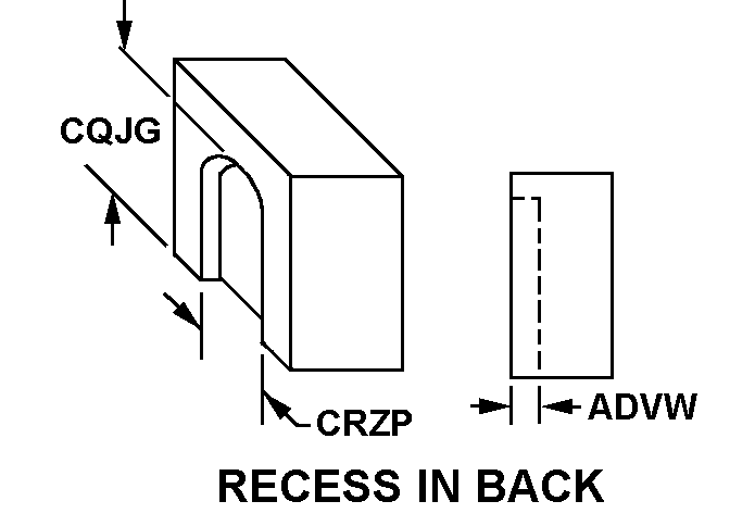 RECESS IN BACK style nsn 5977-00-875-8618