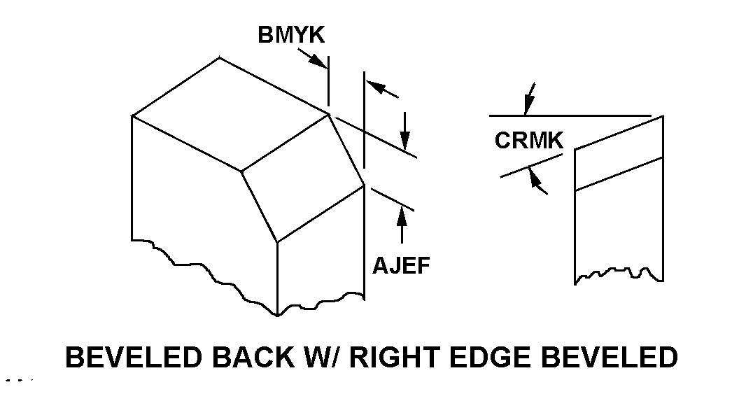 BEVELED BACK WITH RIGHT EDGE BEVELED style nsn 5977-00-152-3920