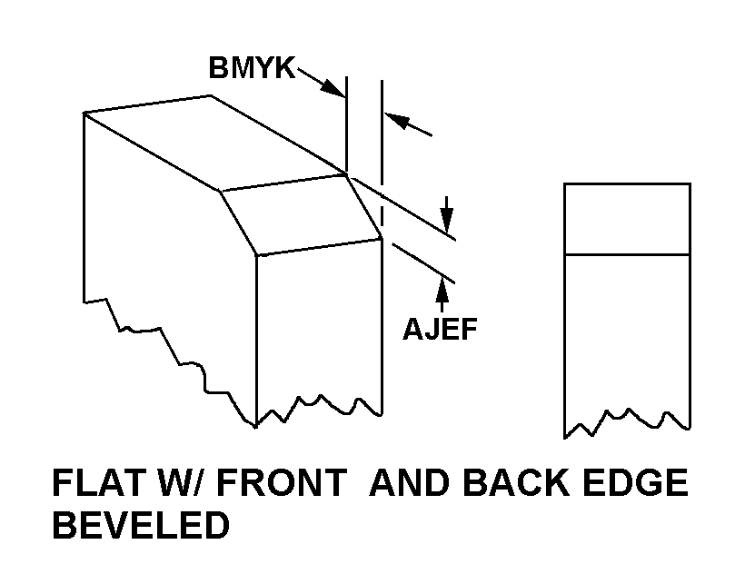 FLAT WITH FRONT AND BACK EDGE BEVELED style nsn 5977-00-636-0740