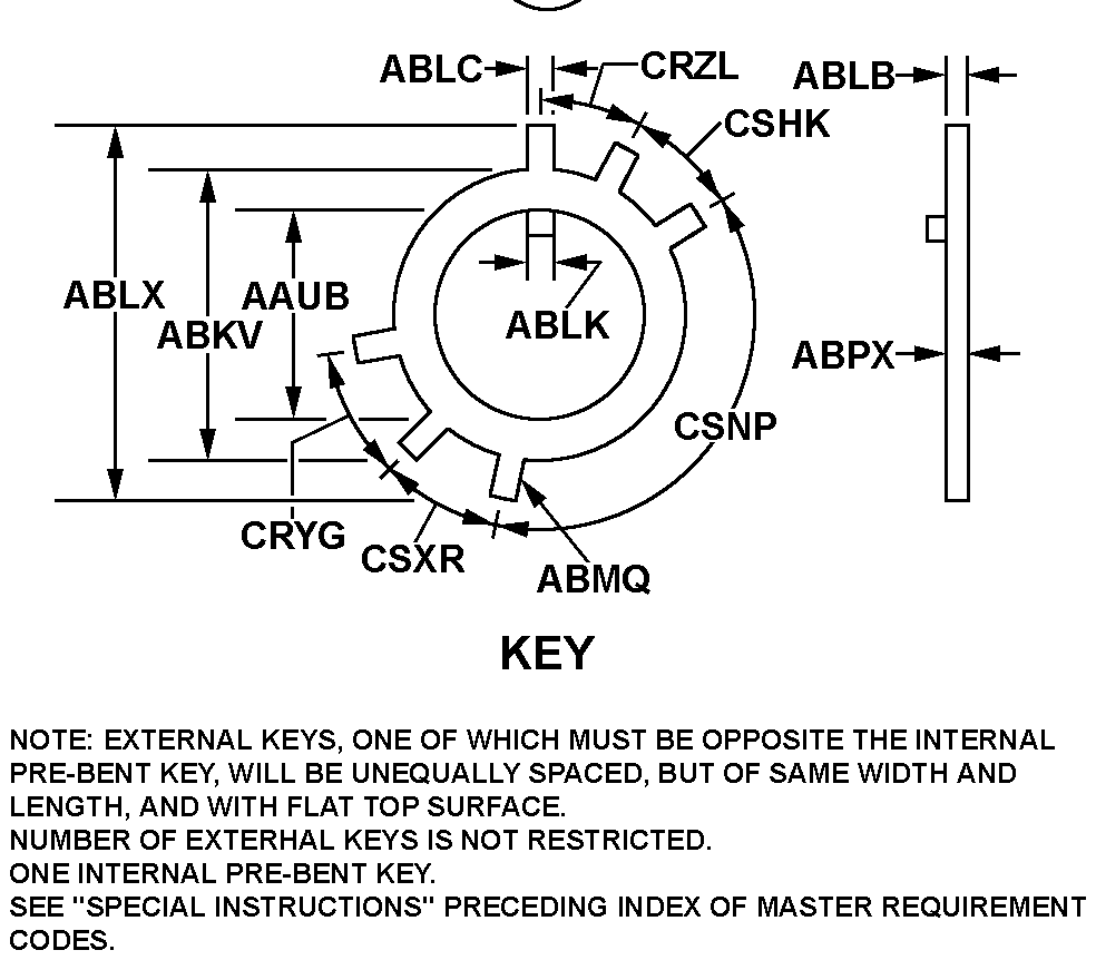 KEY style nsn 5310-00-949-5635