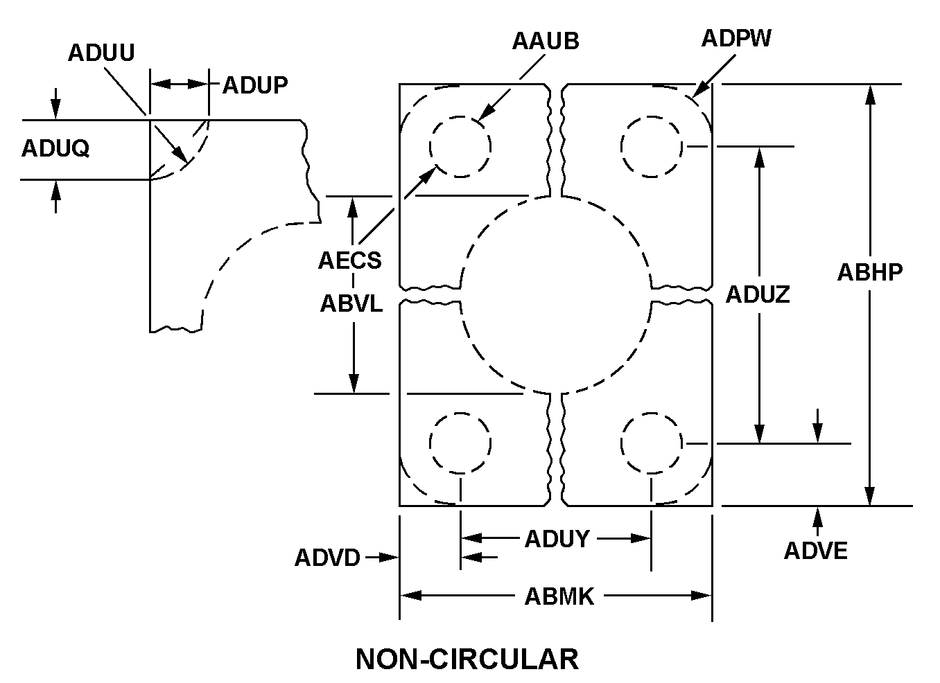 NON-CIRCULAR style nsn 5330-00-005-8541