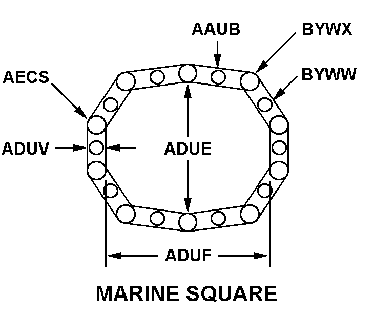 MARINE SQUARE W/O BOLT HOLES style nsn 5365-00-068-7009