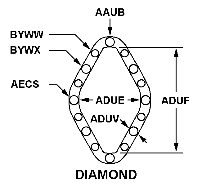 DIAMOND W/BOLT HOLES style nsn 5365-01-127-4396