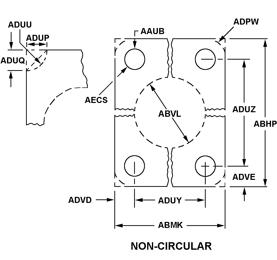 NON-CIRCULAR W/O BOLT HOLES style nsn 5365-01-549-4511