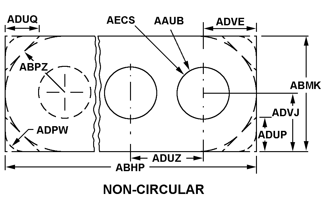 NON-CIRCULAR W/ROUNDED ENDS style nsn 5365-01-091-1630