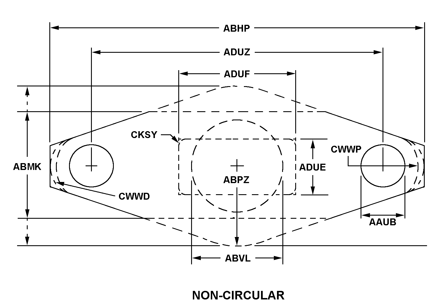NON-CIRCULAR W/O RADIUS style nsn 5365-00-005-7215