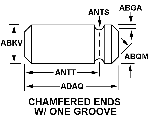 CHAMFERED ENDS W/ONE GROOVE style nsn 2805-01-339-0365