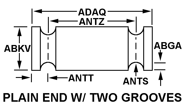 PLAIN END W/TWO GROOVES style nsn 2810-00-118-9452