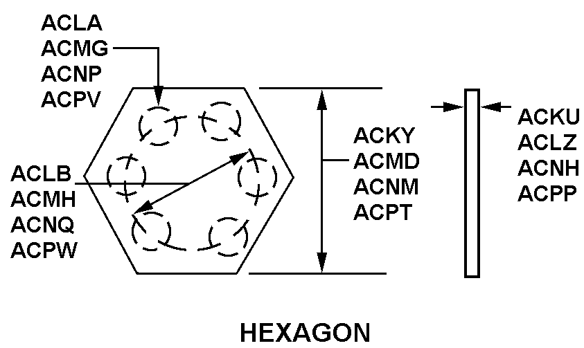 HEXAGON W/ BOLT HOLES style nsn 4820-01-465-5542