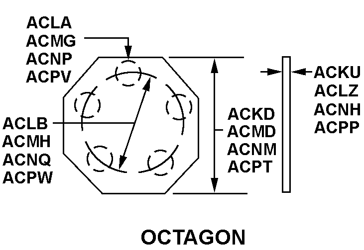 OCTAGON W/ BOLT HOLES style nsn 4820-00-911-9745