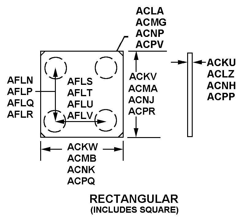 RECTANGULAR (INCLUDES SQUARE) style nsn 4820-01-050-7204