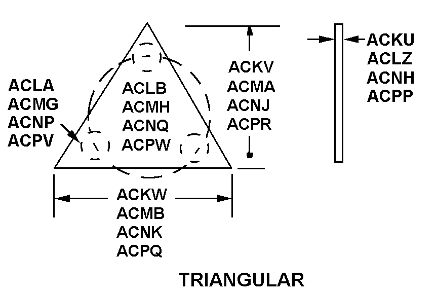 TRIANGULAR W/ BOLT HOLES style nsn 4820-01-338-1175