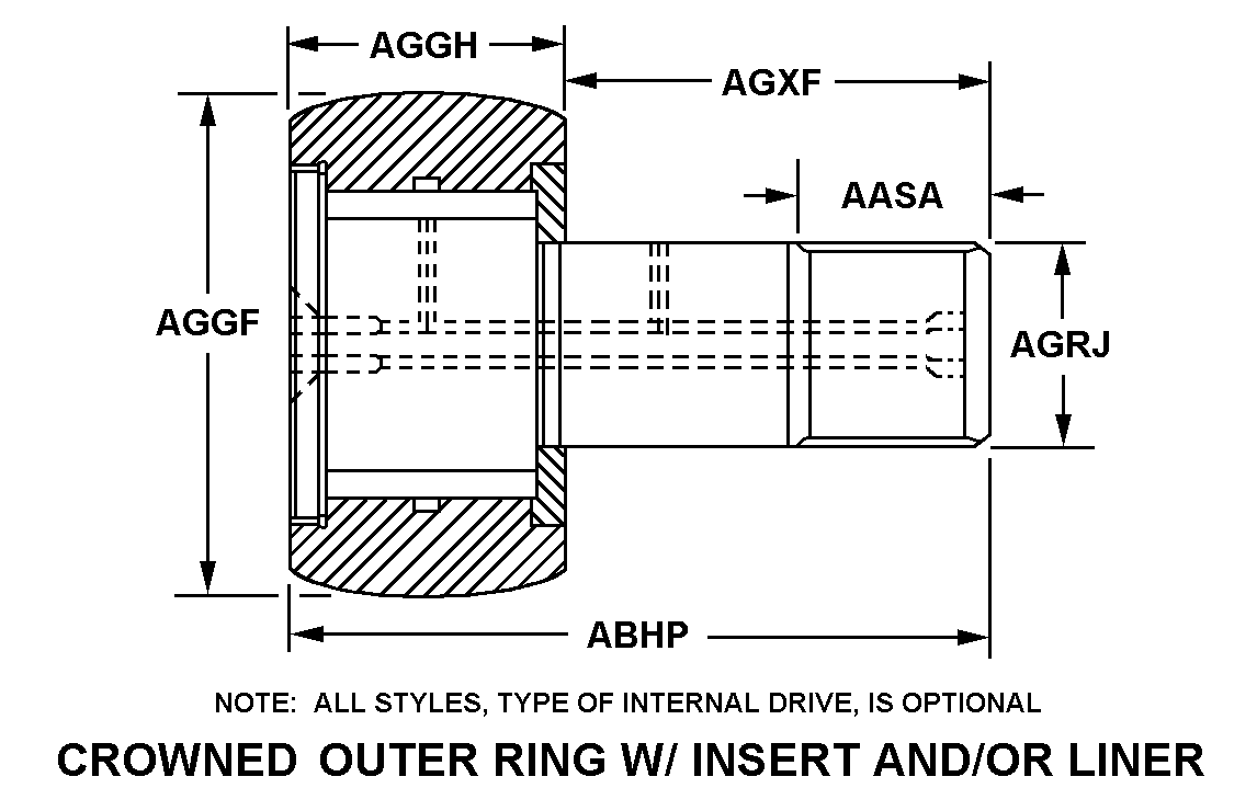 CROWNED OUTER RING W/INSERT AND/OR LINER style nsn 3120-01-628-5528