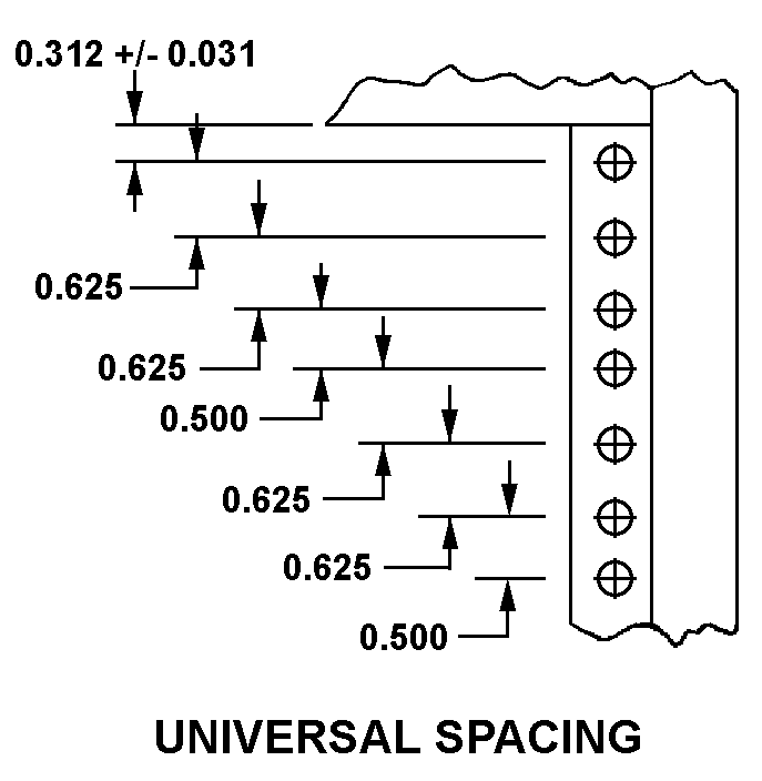UNIVERSAL SPACING style nsn 5975-01-486-3573