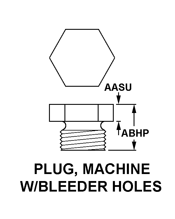 PLUG, MACHINE W/BLEEDER HOLES style nsn 5365-01-447-6353