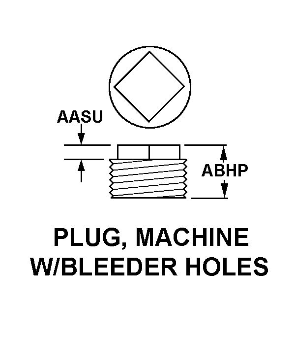 PLUG, MACHINE W/BLEEDER HOLES style nsn 5365-00-007-6020