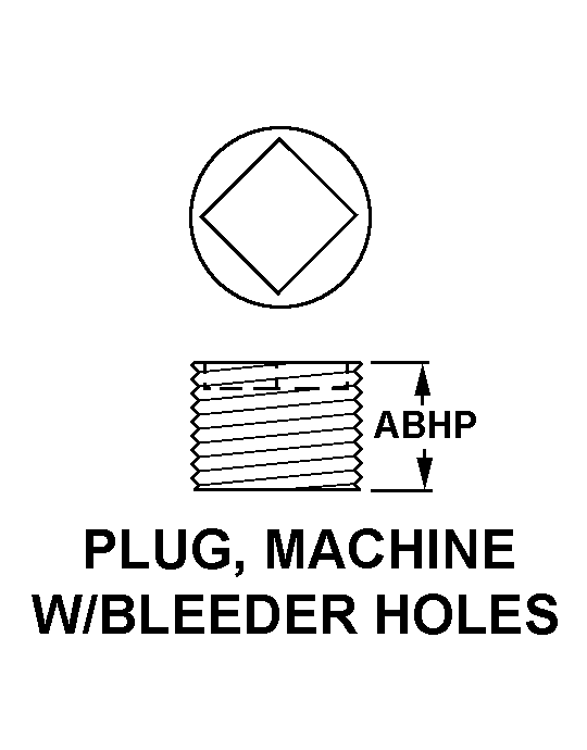 PLUG, MACHINE W/BLEEDER HOLES style nsn 5365-01-303-2468