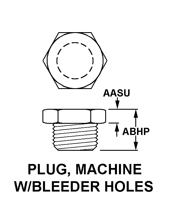 PLUG, MACHINE W/BLEEDER HOLES style nsn 5365-00-978-1584