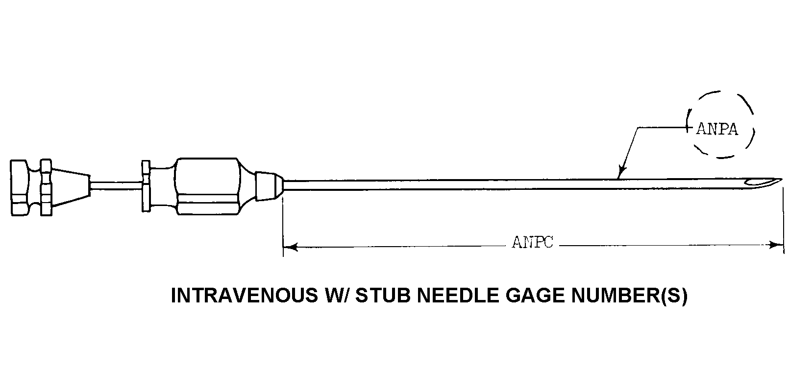 INTRAVENOUS W/ STUB NEEDLE GAGE NUMBER(S) style nsn 6515-00-680-0729