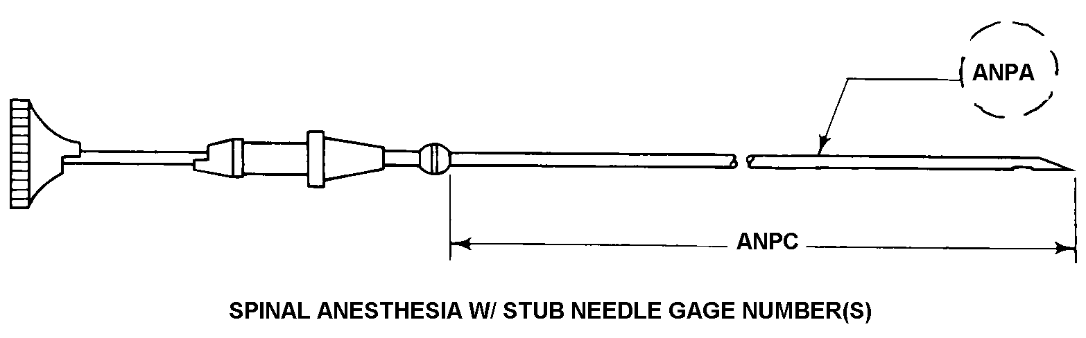 SPINAL ANESTHESIA W/ STUB NEEDLE GAGE NUMBER(S) style nsn 6515-00-302-5250