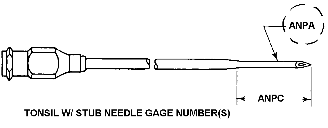 TONSIL W/ STUB NEEDLE GAGE NUMBER(S) style nsn 6515-00-348-5310