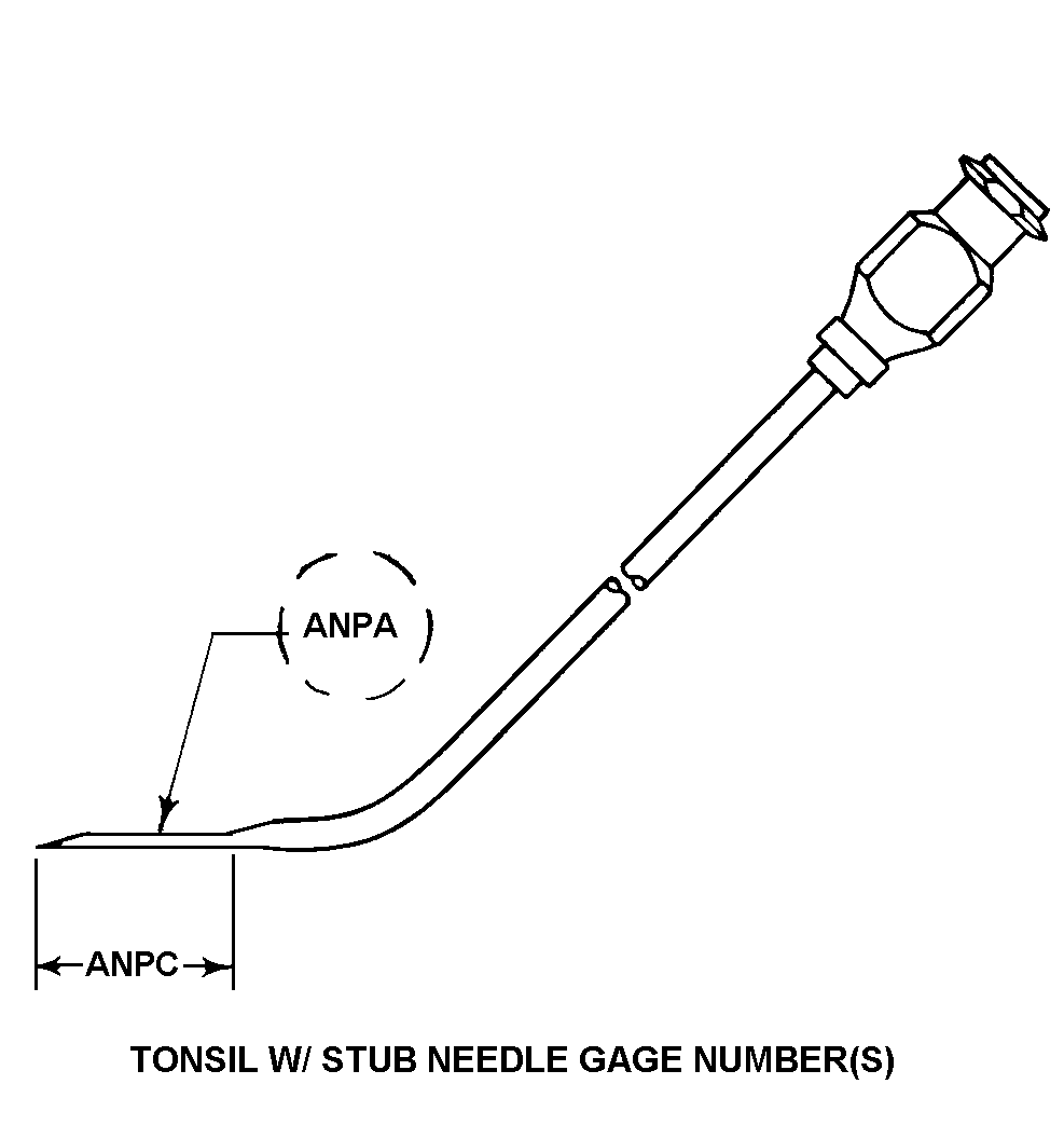 TONSIL W/ STUB NEEDLE GAGE NUMBER(S) style nsn 6515-00-348-5310