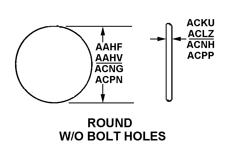 ROUND W/O BOLT HOLES style nsn 8120-01-644-3895