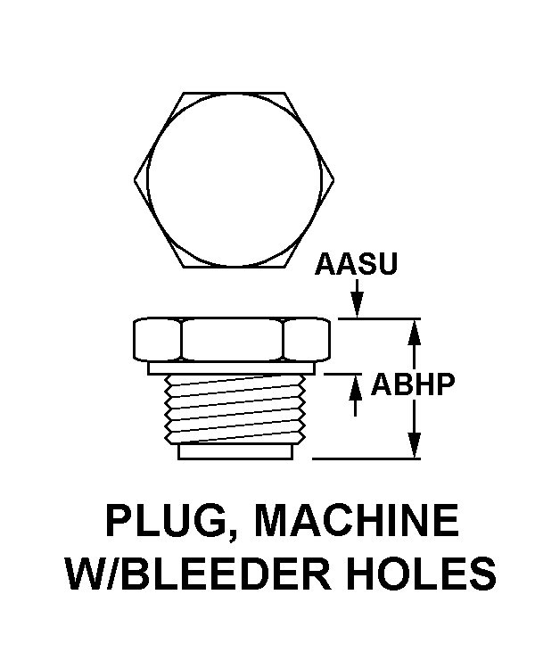 PLUG, MACHINE W/BLEEDER HOLES style nsn 5365-01-476-7480