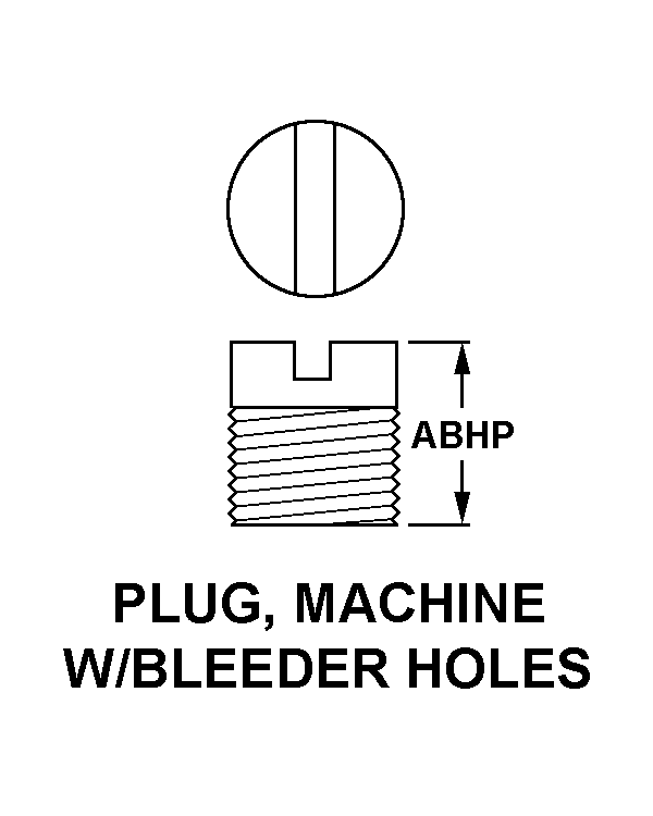 PLUG, MACHINE W/BLEEDER HOLES style nsn 5365-01-358-9327
