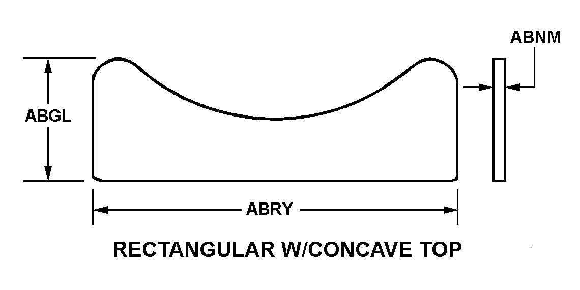 RECTANGULAR W/CONCAVE TOP style nsn 9905-00-652-4087