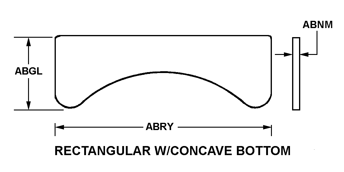 RECTANGULAR W/CONCAVE BOTTOM style nsn 9905-01-187-6453