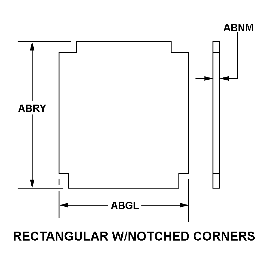 RECTANGULAR W/NOTCHED CORNERS style nsn 9905-01-478-2895