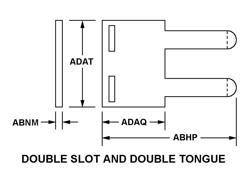 DOUBLE SLOT AND DOUBLE TONGUE style nsn 9905-01-112-6405