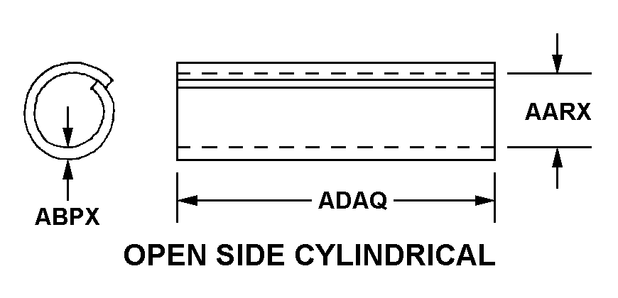 OPEN SIDE CYLINDRICAL style nsn 5975-01-013-1011