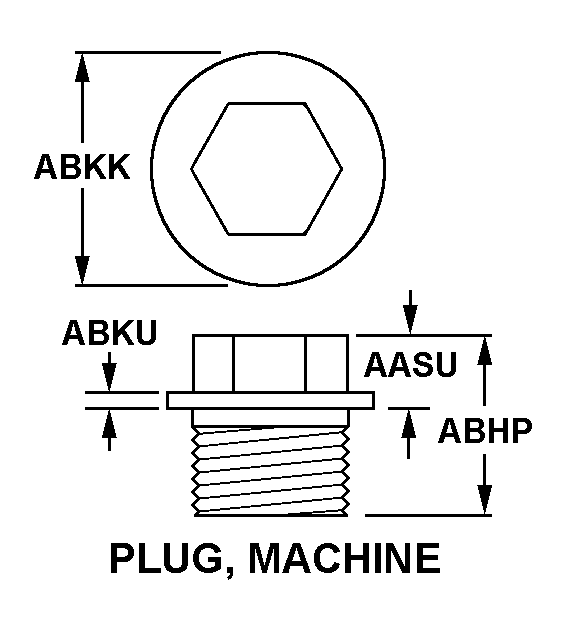 PLUG, MACHINE style nsn 5365-01-104-6066