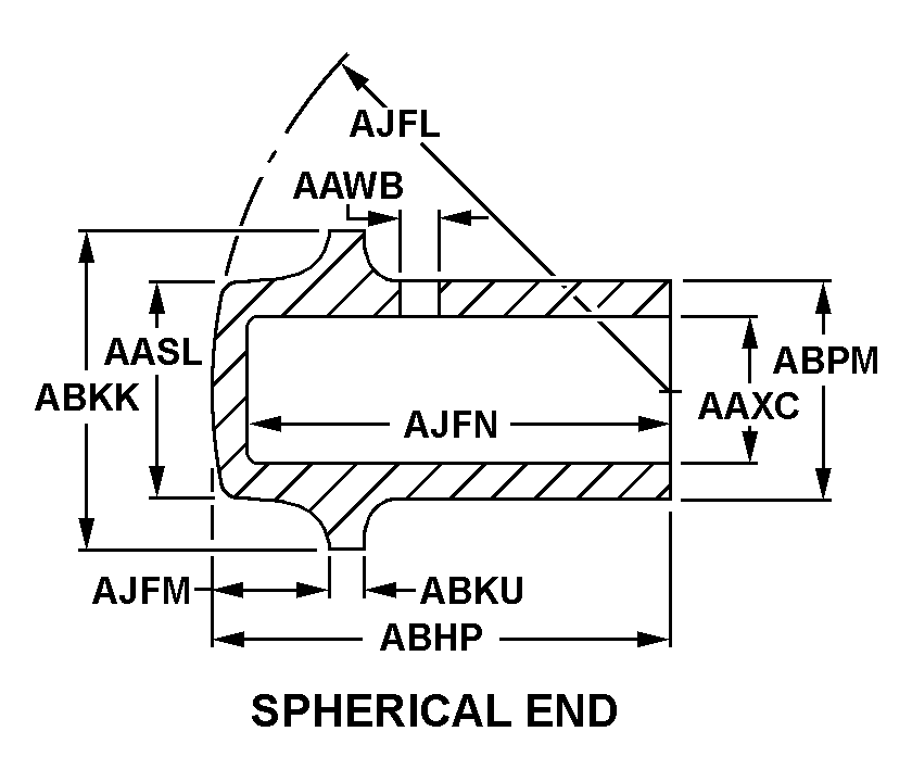 SPHERICAL END style nsn 2815-00-360-2882