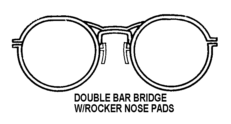 DOUBLE BAR BRIDGE WITH ROCKER NOSE PADS style nsn 4240-00-640-0579