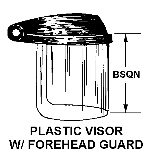 PLASTIC VISOR WITH FOREHEAD GUARD style nsn 4240-00-471-2916