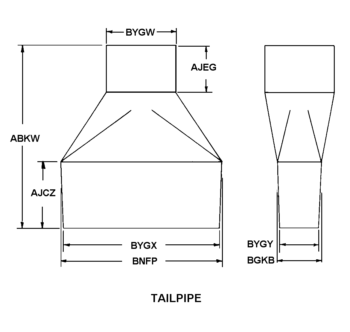 TAILPIPE style nsn 2541-00-254-9049