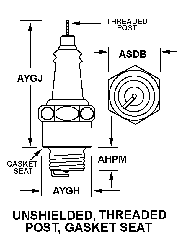 UNSHIELDED, THREADED POST, GASKET SEAT style nsn 2920-00-294-3892