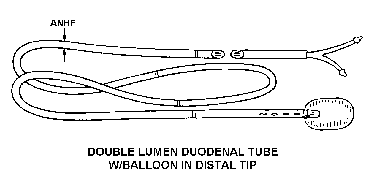 DOUBLE LUMEN DUODENAL TUBE WITH BALLOON ON DISTAL TIP style nsn 6515-01-225-9716