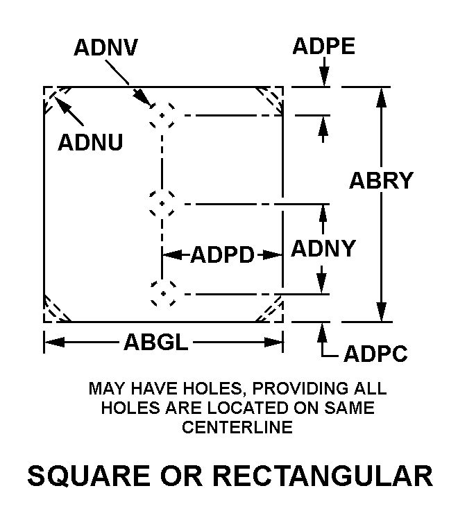 SQUARE OR RECTANGULAR style nsn 2940-01-397-1199