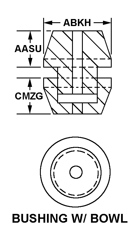 BUSHING W/BOWL style nsn 5970-00-351-6124